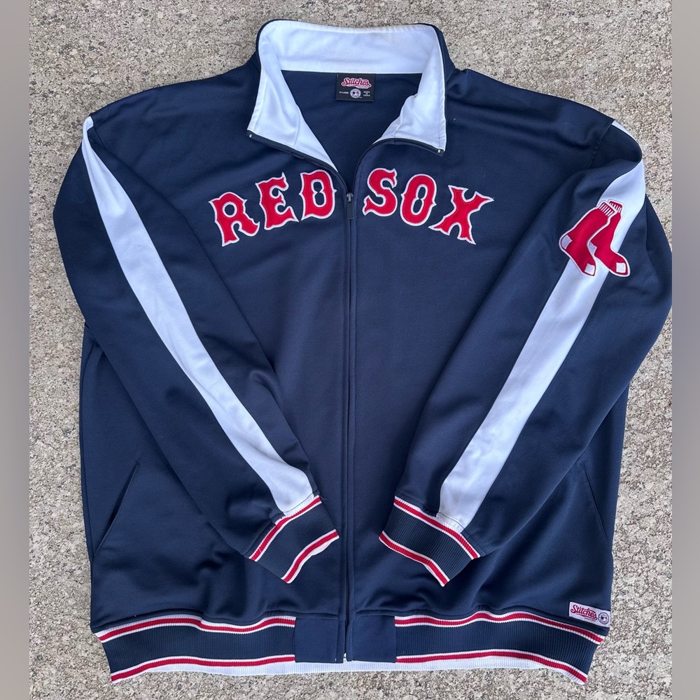 Boston Red Sox Stitches Jacket Navy Blue Zip-Up MLB Fan Apparel Sz 2XL